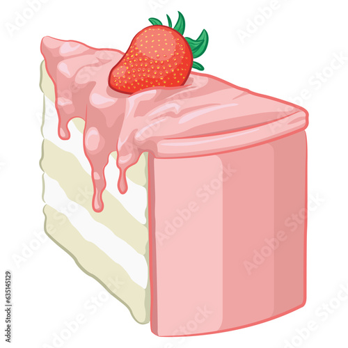 Strawberry Cake Slice Sweets Dessert Food