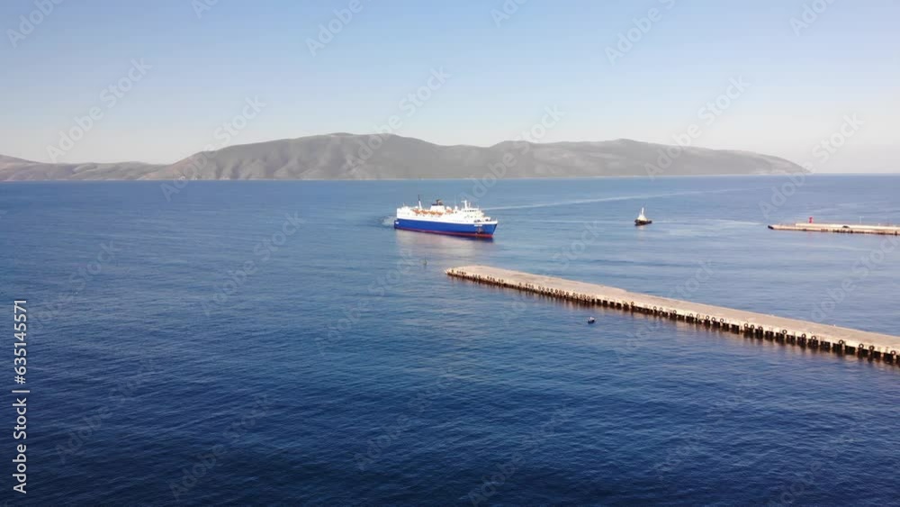 Aerial view of Vlora bay. Morning landscape of Vlora bay Aerial view of Vlora bay. Morning landscape of Vlora bay