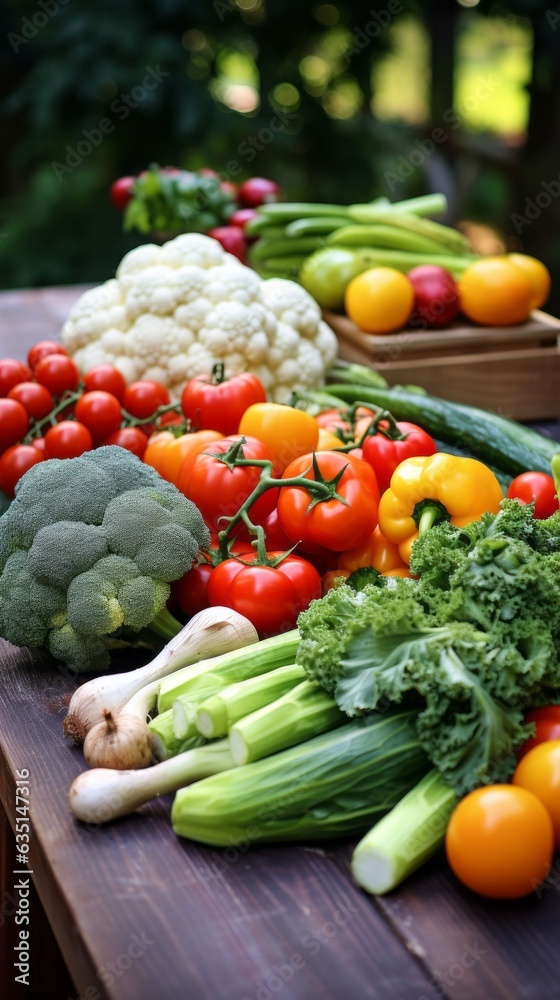 Large selection of healthy fresh organic fruits and vegetables shot on dark wooden table. Large selection of healthy fresh organic fruits and vegetables shot on dark wooden table.