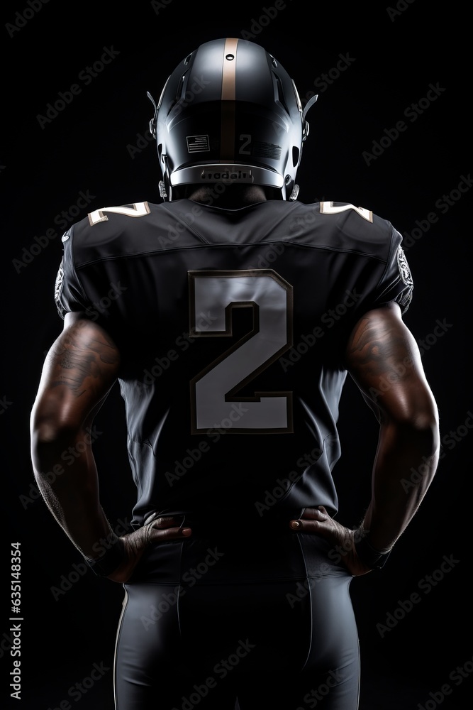 American Football Player with dark background