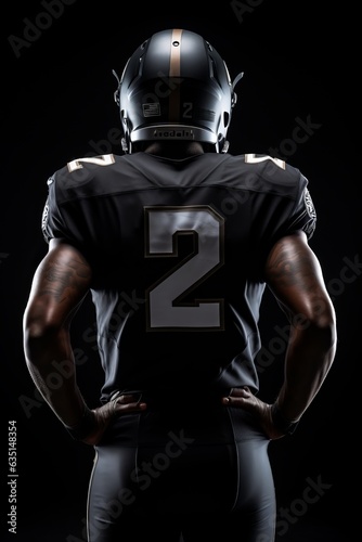 American Football Player with dark background