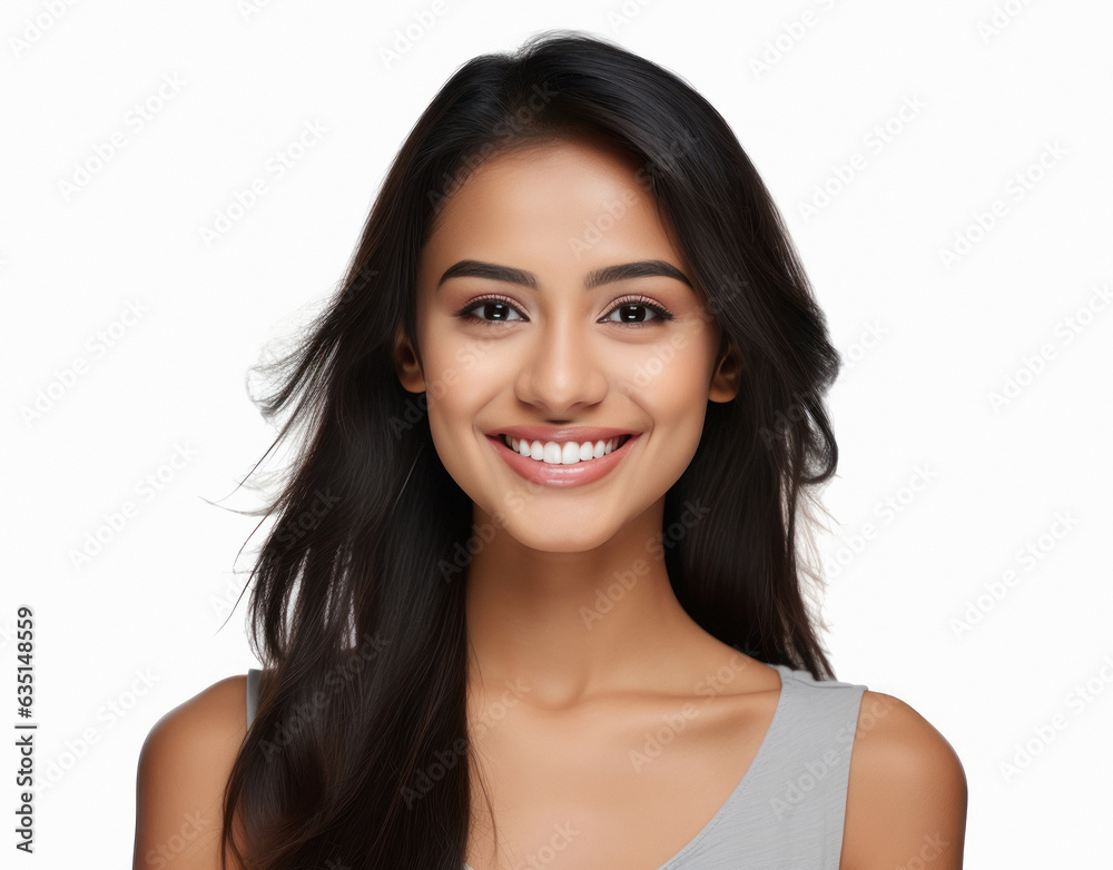AI genrated Female face with smile and white healthy teeth AI genrated Female face with smile and white healthy teeth