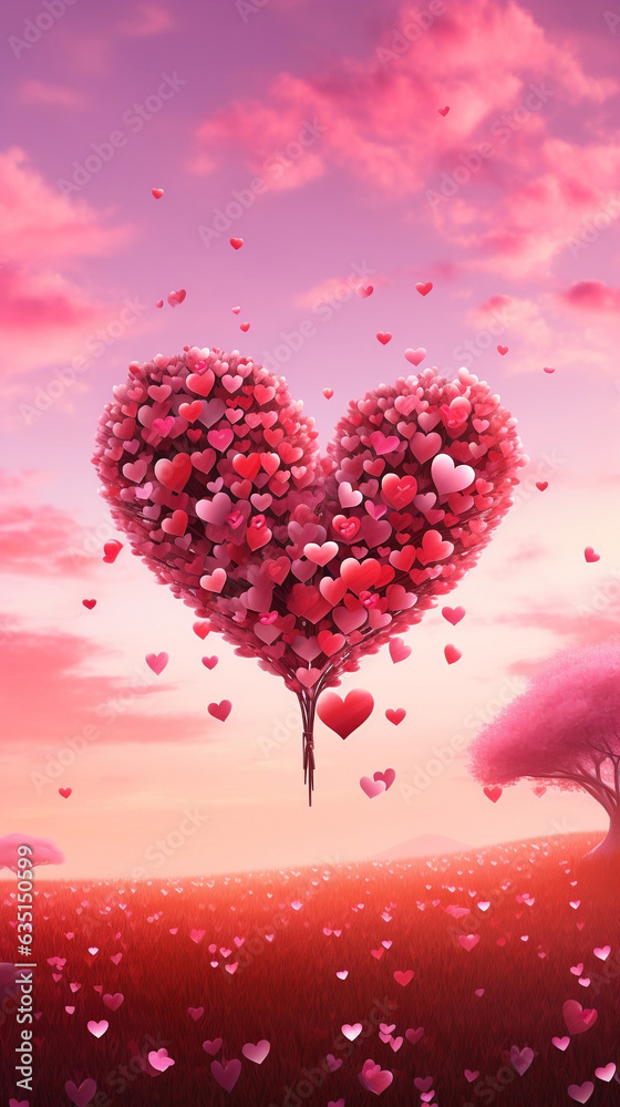 Vertical images for Valentine's Day and Love Day festivals to use as mobile phone screen backgrounds.