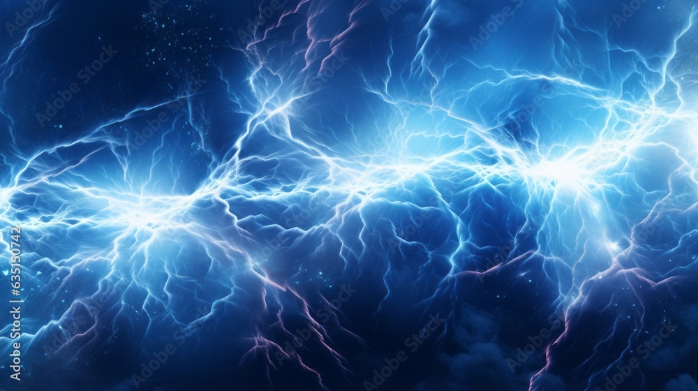 Energy electricity lightnings background. AI generative.