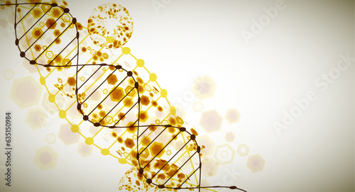 Abstract futuristic background for design works..Science template, wallpaper or banner with a DNA molecules.