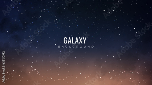 Shining stars in the night sky. Gradient galaxy background. Starry night sky.
