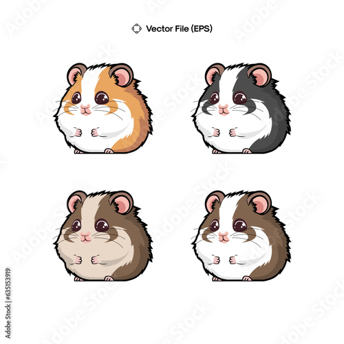 vector cute hamster, adorable hamster