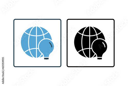 Global Solution icon. Icon related to Search Engine Optimization. suitable for web site design, app, user interfaces. solid icon style. Simple vector design editable