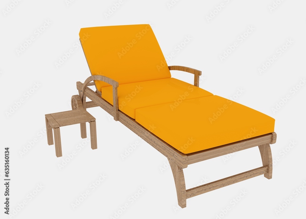 Wooden beach chair isolated on white background. 3D Rendering.
Wooden beach chair isolated on white background. 3D Rendering.
