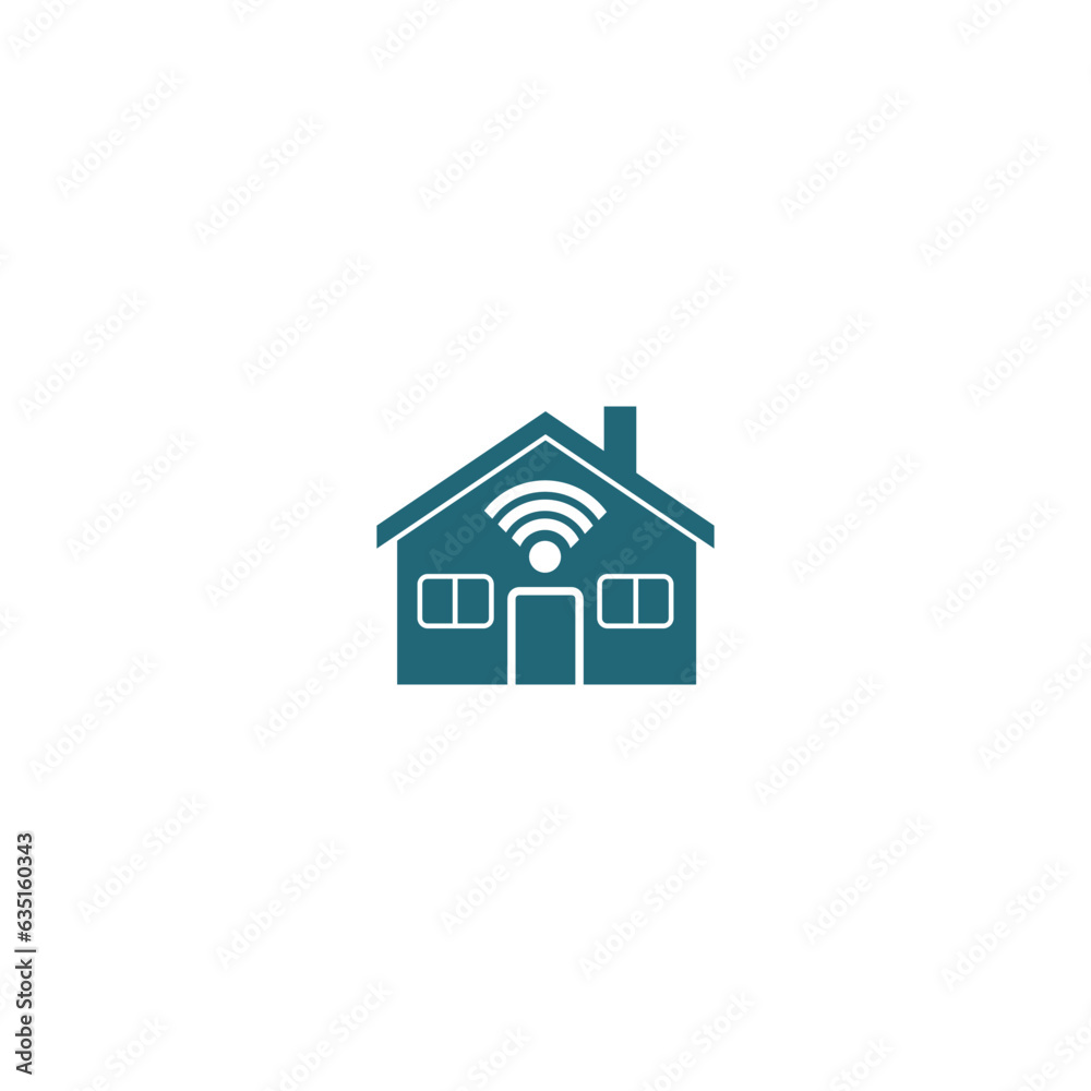 Wifi house icon isolated on white backgrounde Wifi house icon isolated on white backgrounde