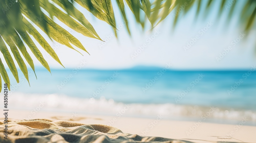 coconut tree on the beach and sea view background