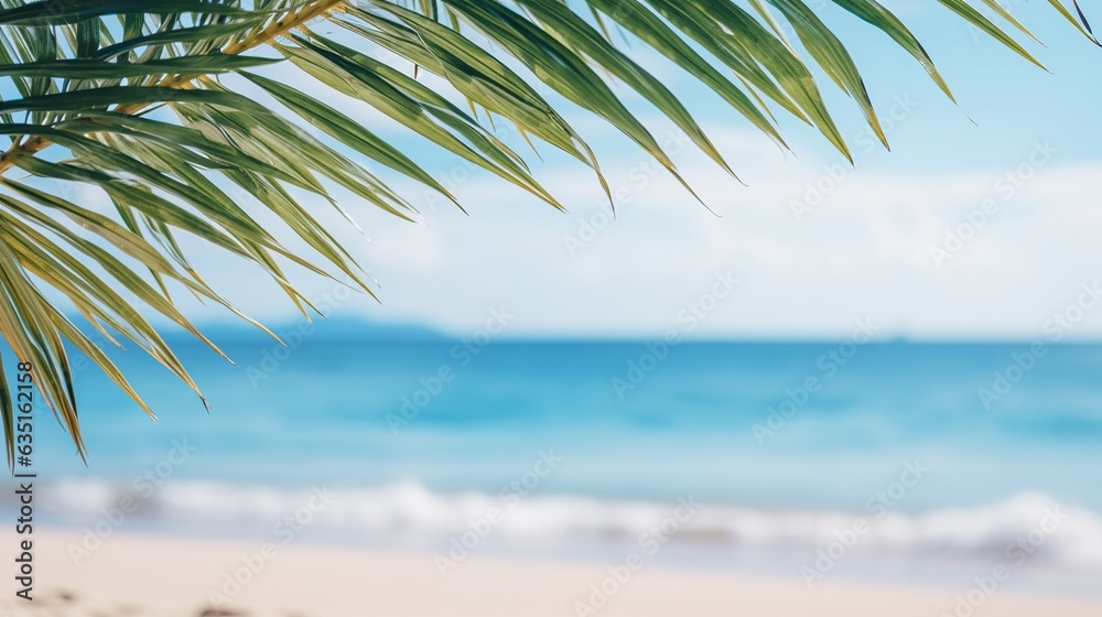 coconut tree on the beach and sea view background