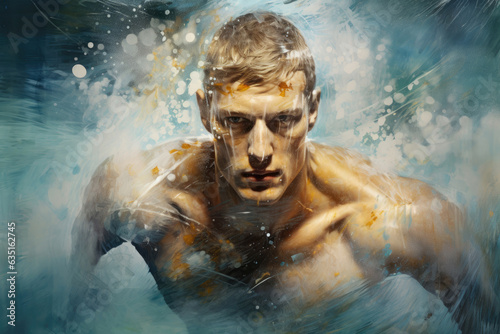 Professional male swimmer © Veniamin Kraskov