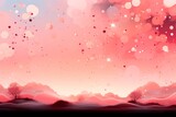 Pink abstract surreal background with stars, balls and unreal landscape. Pink dreams. The concept of the world in pink.