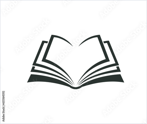 creative black open book logo vector design illustration