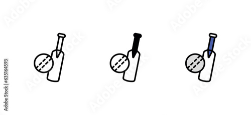 Cricket icon design with white background stock illustration