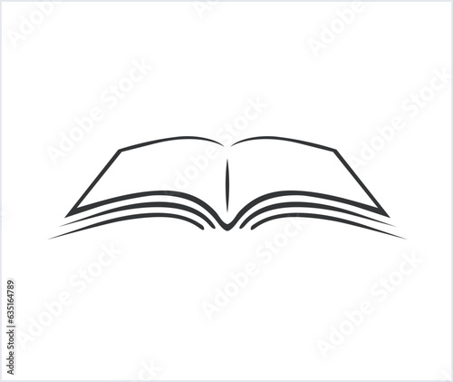 creative black open book logo vector design illustration
