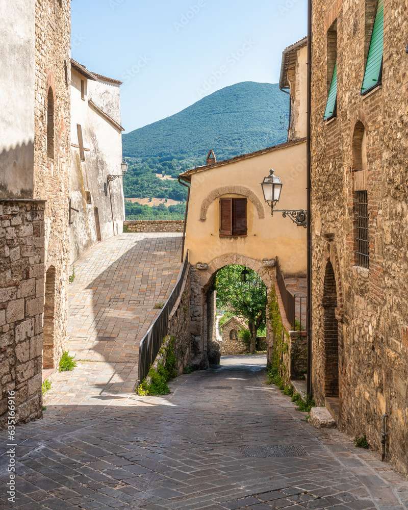The beautiful city of San Gemini and its medieval historic center. Province of Terni, Umbria, Italy.