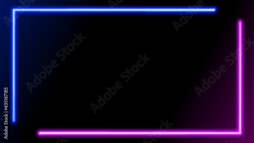 Neon square frame background