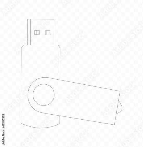 usb flash drive line art,vector, file.eps.10