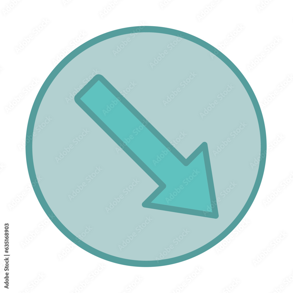 Diagonal Arrow Down icon design Diagonal Arrow Down icon design