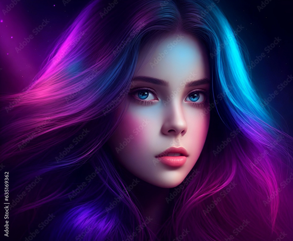 An anime beautiful girl with long hair and dark background. An anime beautiful girl with long hair and dark background.