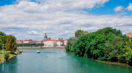 Fototapeta Naklejka Na Ścianę i Meble -  Chalon sur saone city landscape- Saone et Loire, Burgundy in France
