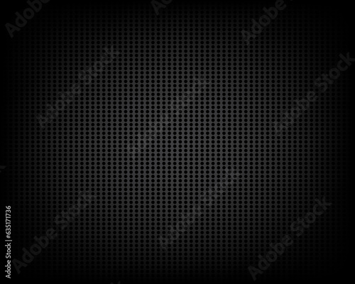 Dark gray abstract wide horizontal banner with hexagon carbon fiber grid and orange glowing lines. Technology vector background with orange neon lines