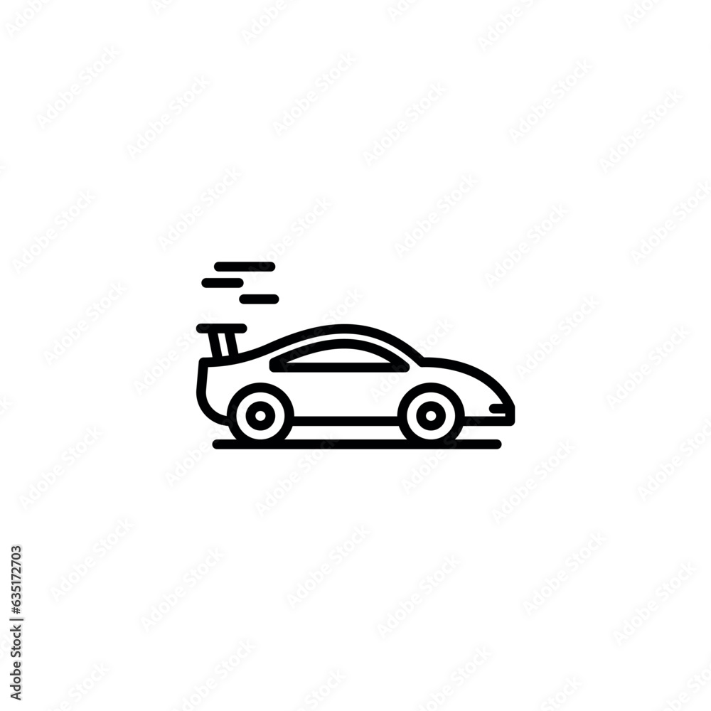 Racing Car icon design with white background stock illustration