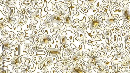 abstract background white gold metallic topographic pattern 3d render modern simple style illustration small pattern