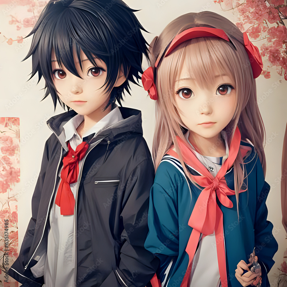 Beautiful anime girl and boy. Beautiful anime girl and boy.