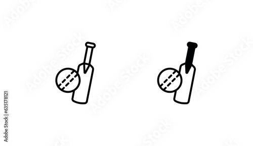 Cricket icon design with white background stock illustration
