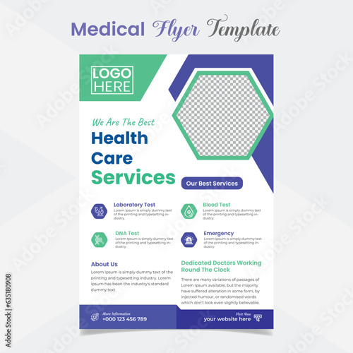 Medical healthcare multipurpose poster and flyer template design