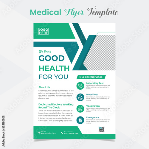 Medical flyer and brochure cover page template design