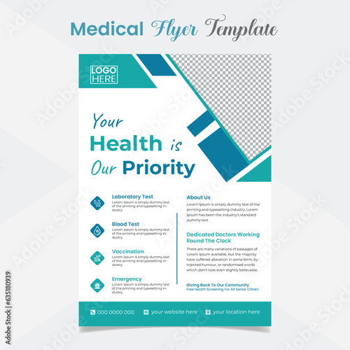 Medical Healthcare flyer and brochure cover page template design
