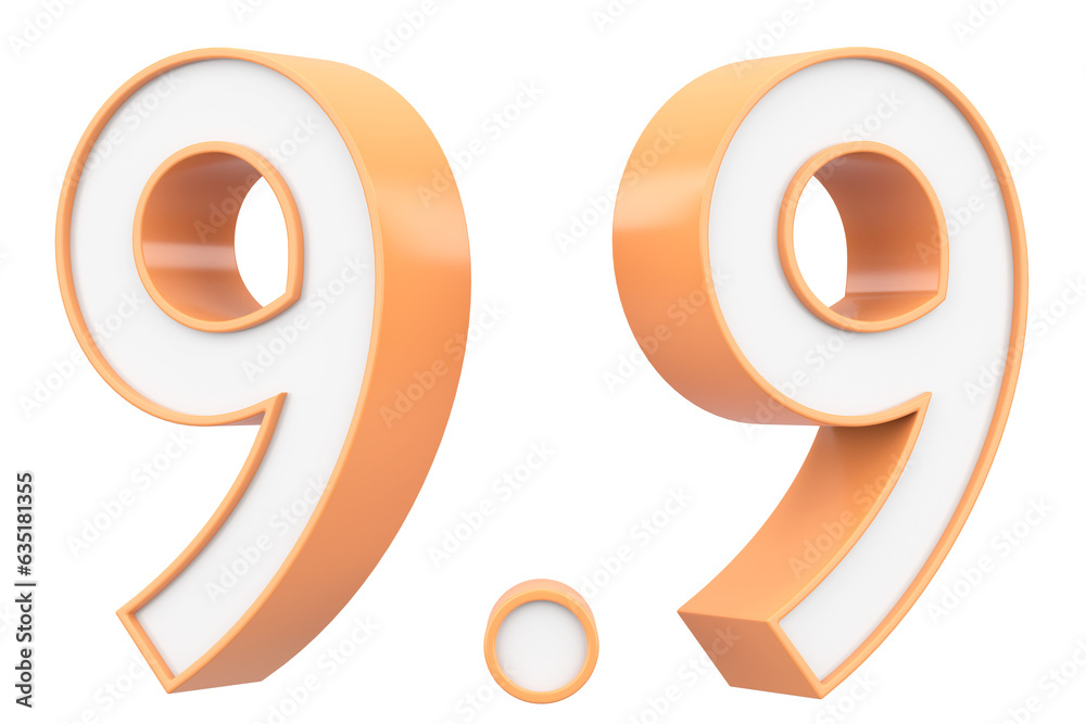 9.9 sale. September sale. 3D illustration. 9.9 sale. September sale. 3D illustration.