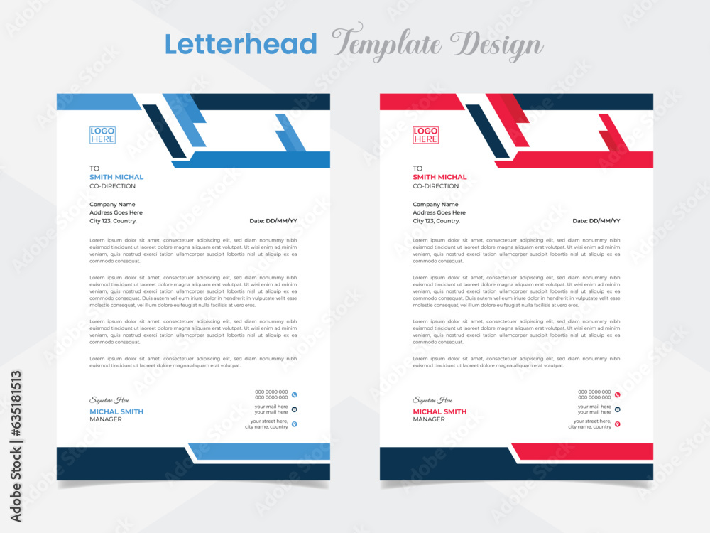 modern creative letterhead template design for business company