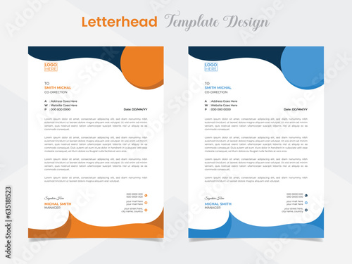 wave and modern creative letterhead template design for your business