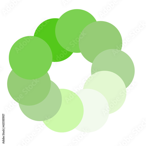 Cercle de ronds verts