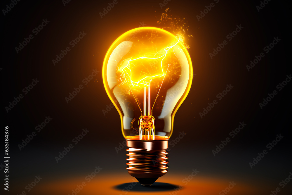 Electric incandescent lamp. Idea, energy, electricity and light concept Electric incandescent lamp. Idea, energy, electricity and light concept