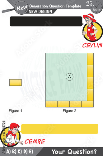 University and high school exam question form, Mathematics, physics, geometry, eps, for teachers, Next generation problems, two sister, speech bubble, template, experiment
