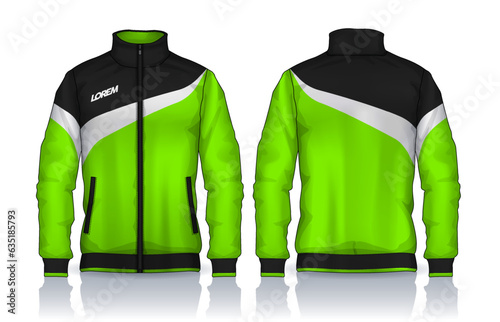 Jacket Design. Sportswear. Track front and back view	