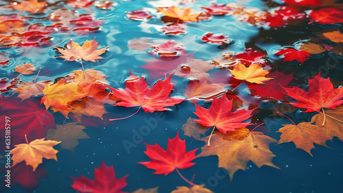 Beautiful composition of autumn leaves with copy space on the left on white background. Generative Ai