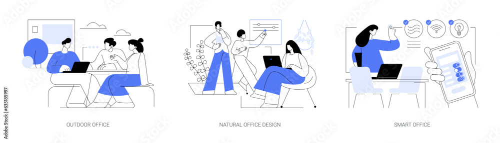 Modern workplace isolated cartoon vector illustrations se