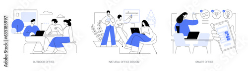 Modern workplace isolated cartoon vector illustrations se