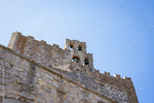 Sunlit Citadel: Ancient Fort of Patmos, Greece, Bathed in Summer Glow