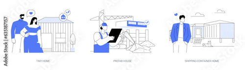 Sustainable construction abstract concept vector illustrations.