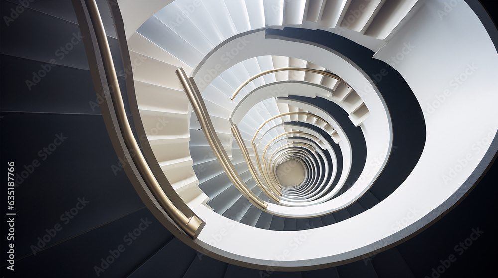 Fototapeta premium Spiral staircase Modern Architecture detail Abstract Background