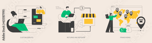 Retail market abstract concept vector illustrations.