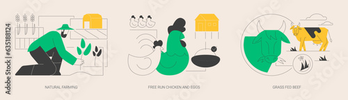 Ecological farming abstract concept vector illustrations.